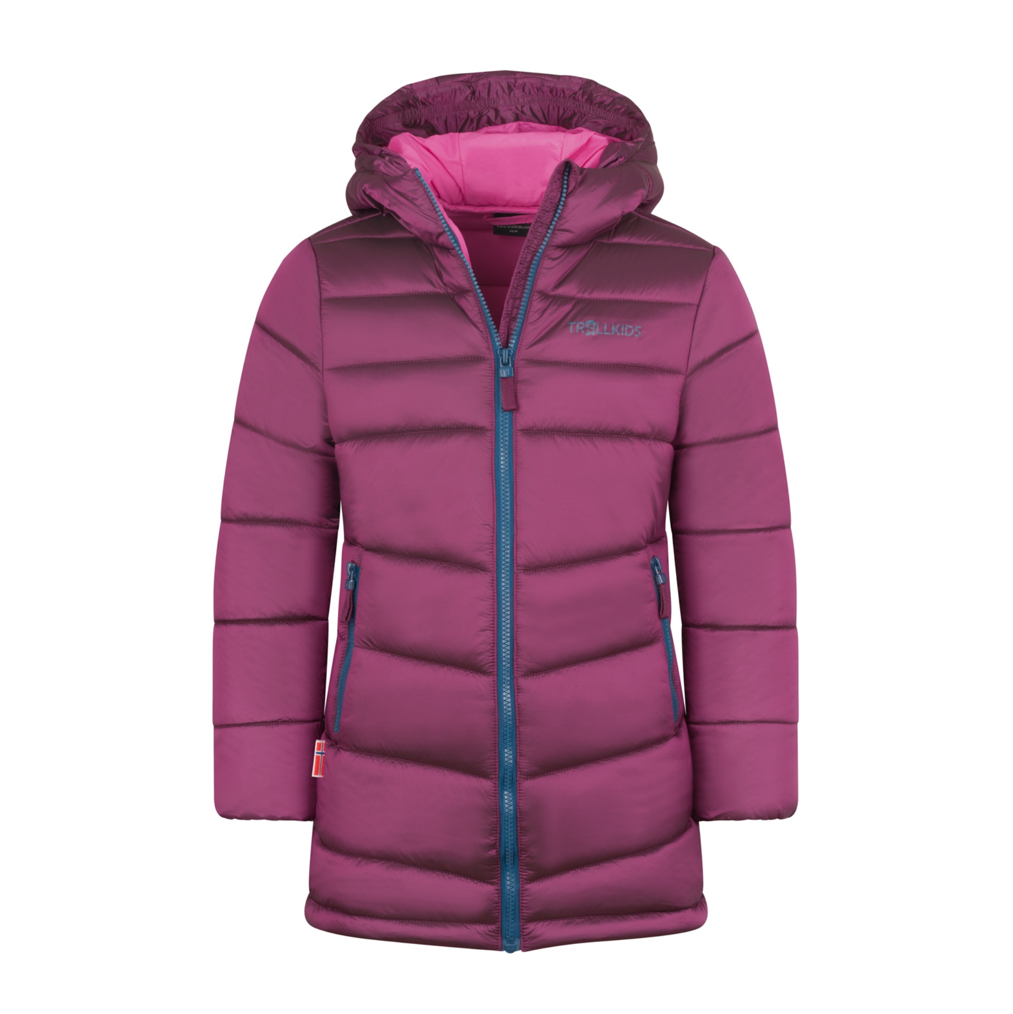 Trollkids Girls Trondheim Wintermantel bright berry/madeira blue/light magenta