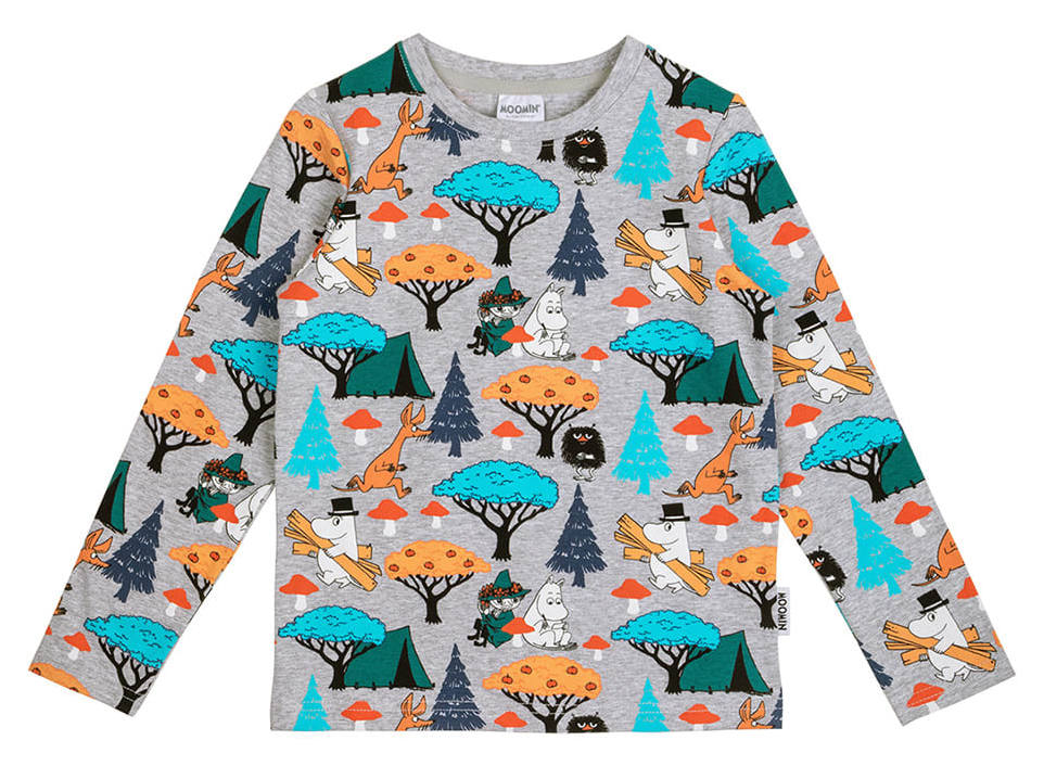 Martinex Langarmshirt Mushrooms grey