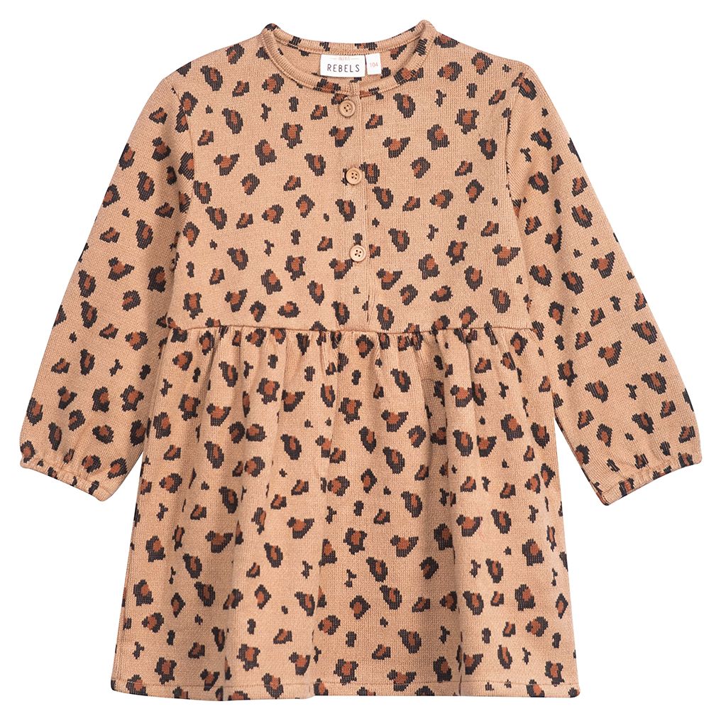 Someone Girl Kleid Leoprint Beige