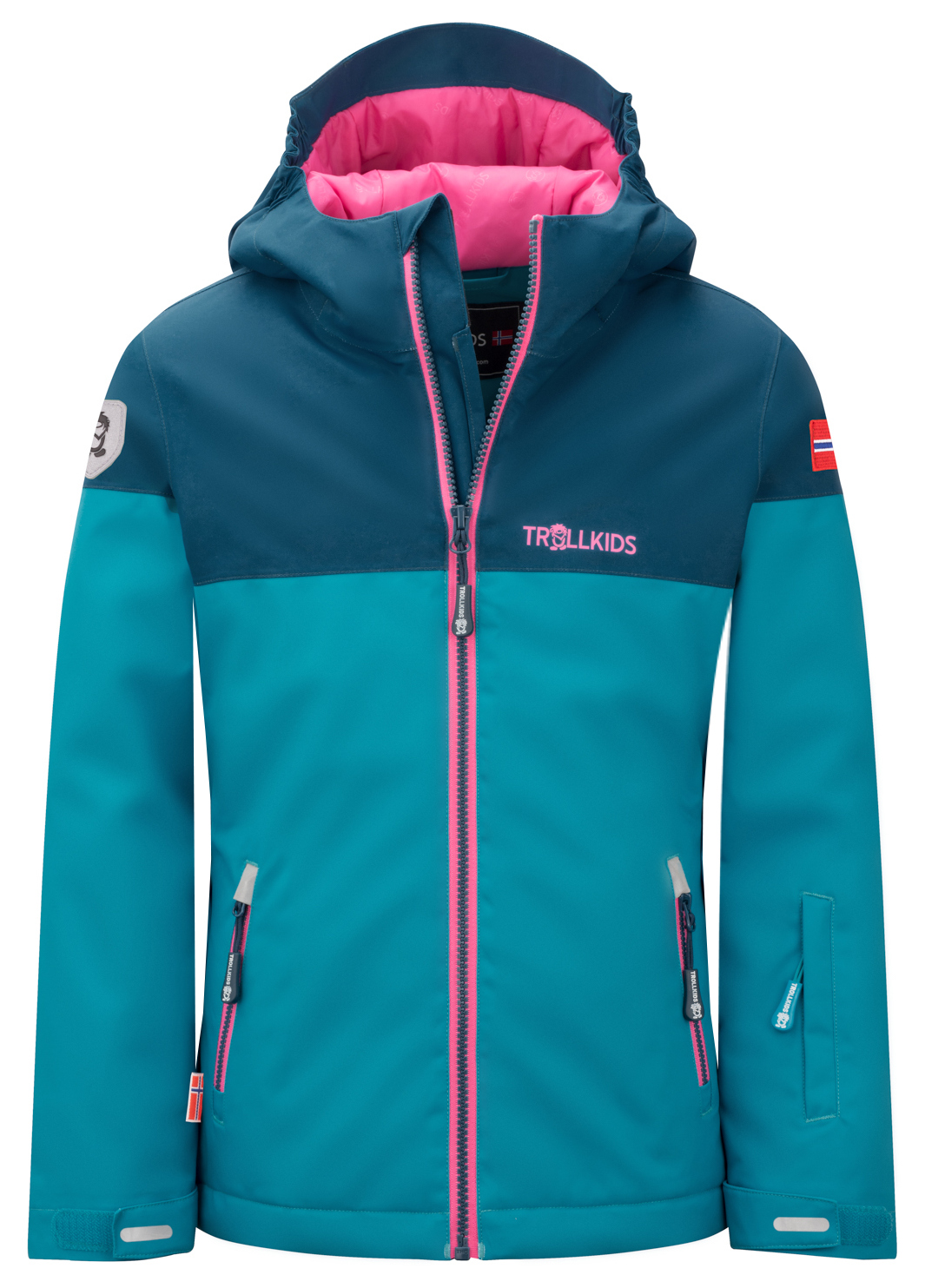 Trollkids Girls Winterjacke Hallingdal dark turquoise/madeira blue/light magenta