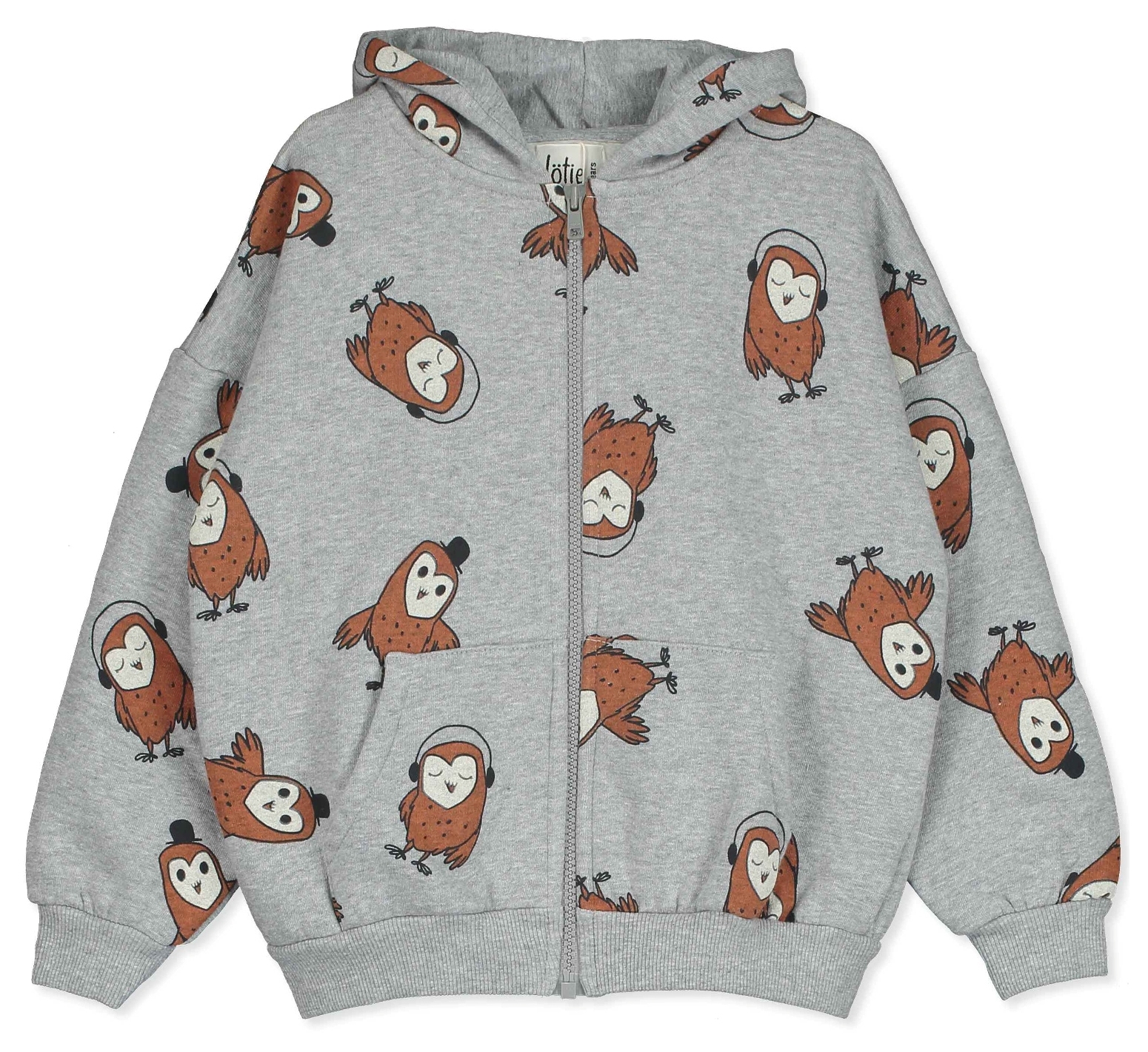 Lötiekids Kapuzenjacke OWLS grey