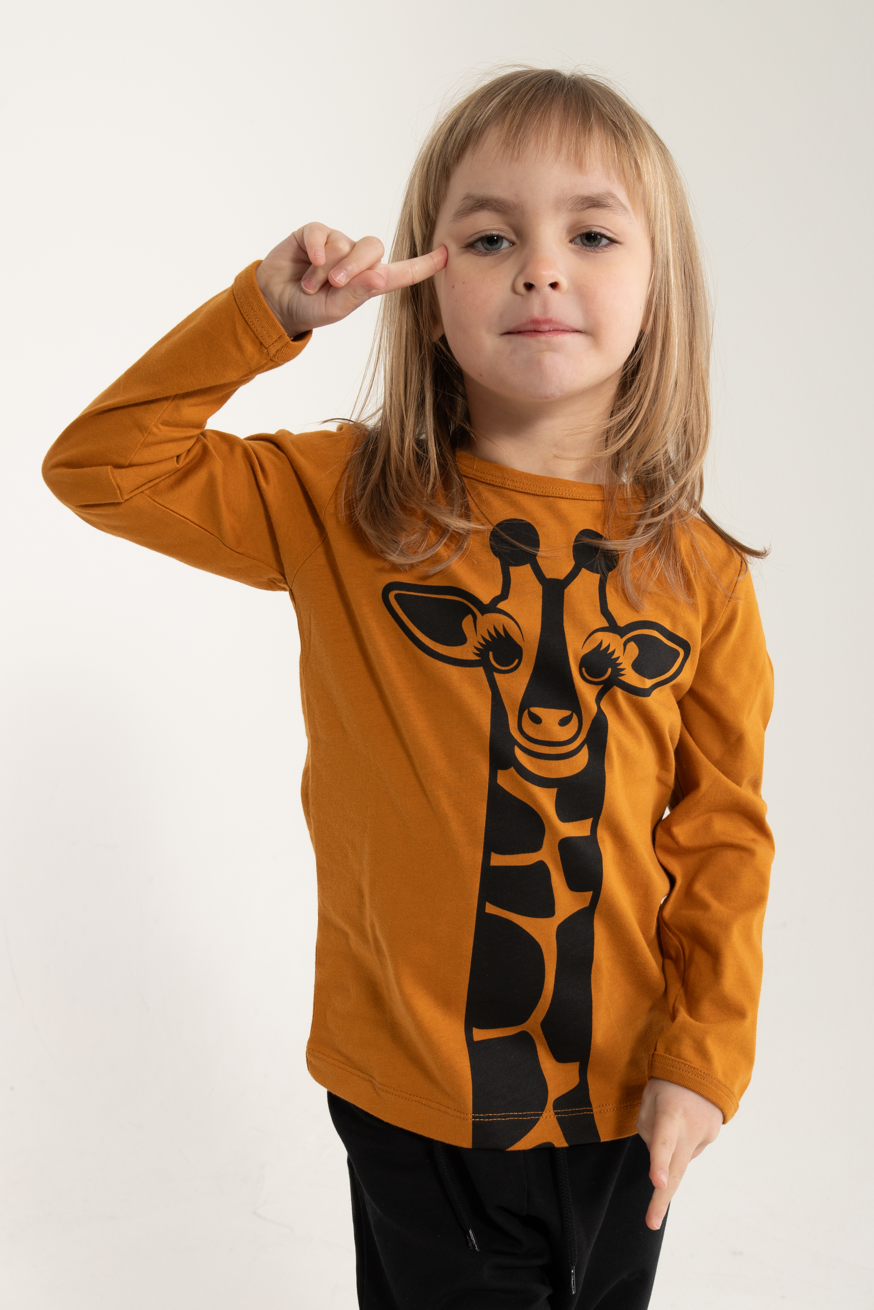 DYR Langarmshirt GIRAFFE golden