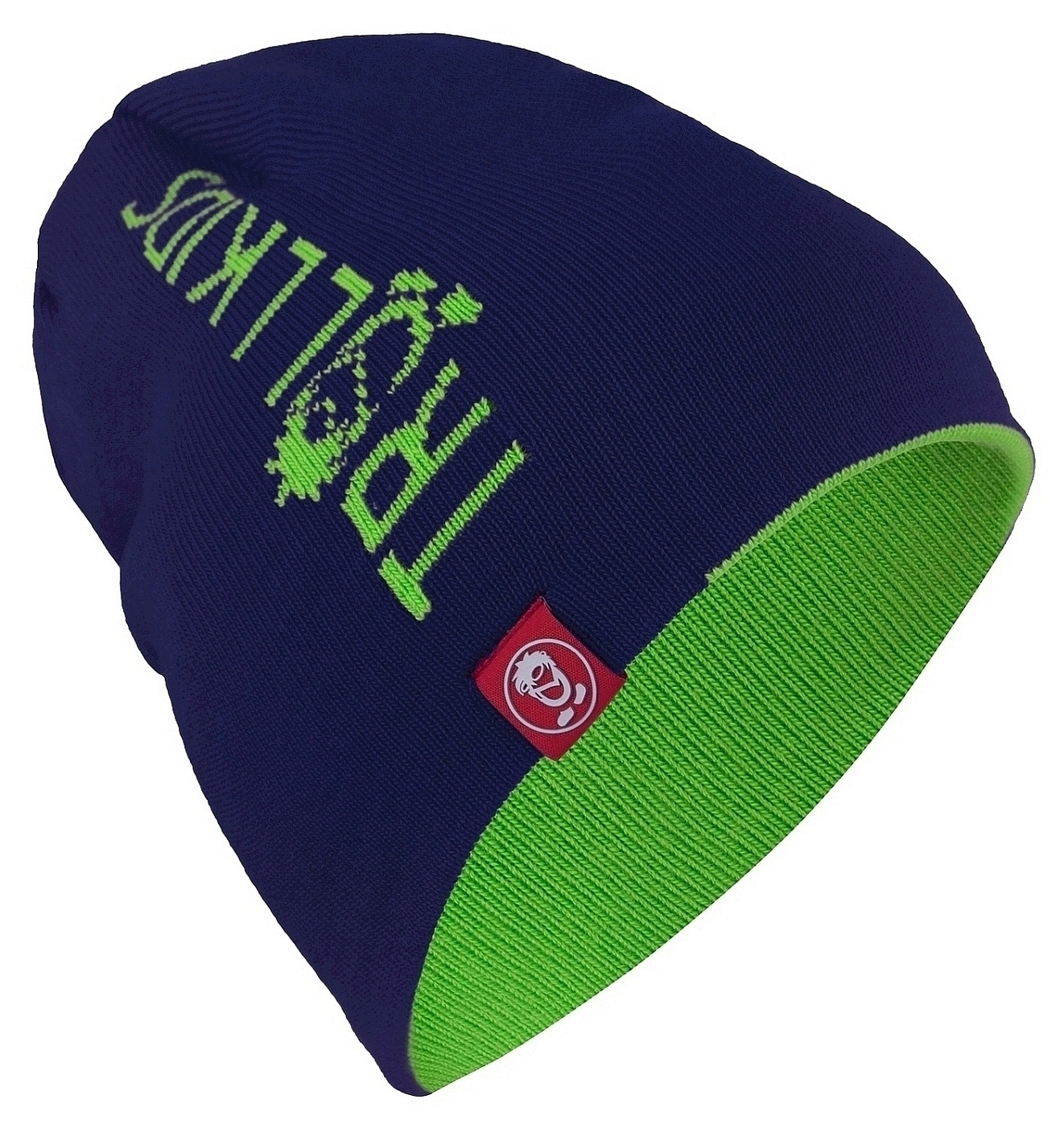 Trollkids Troll Beanie Long navy/bright green