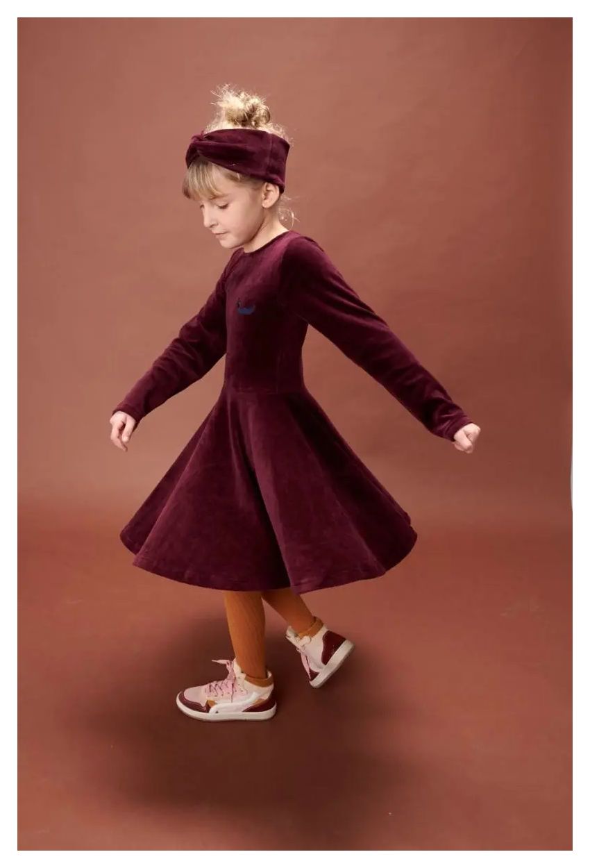 Lily Balou Kleid Circle Velour bordeaux