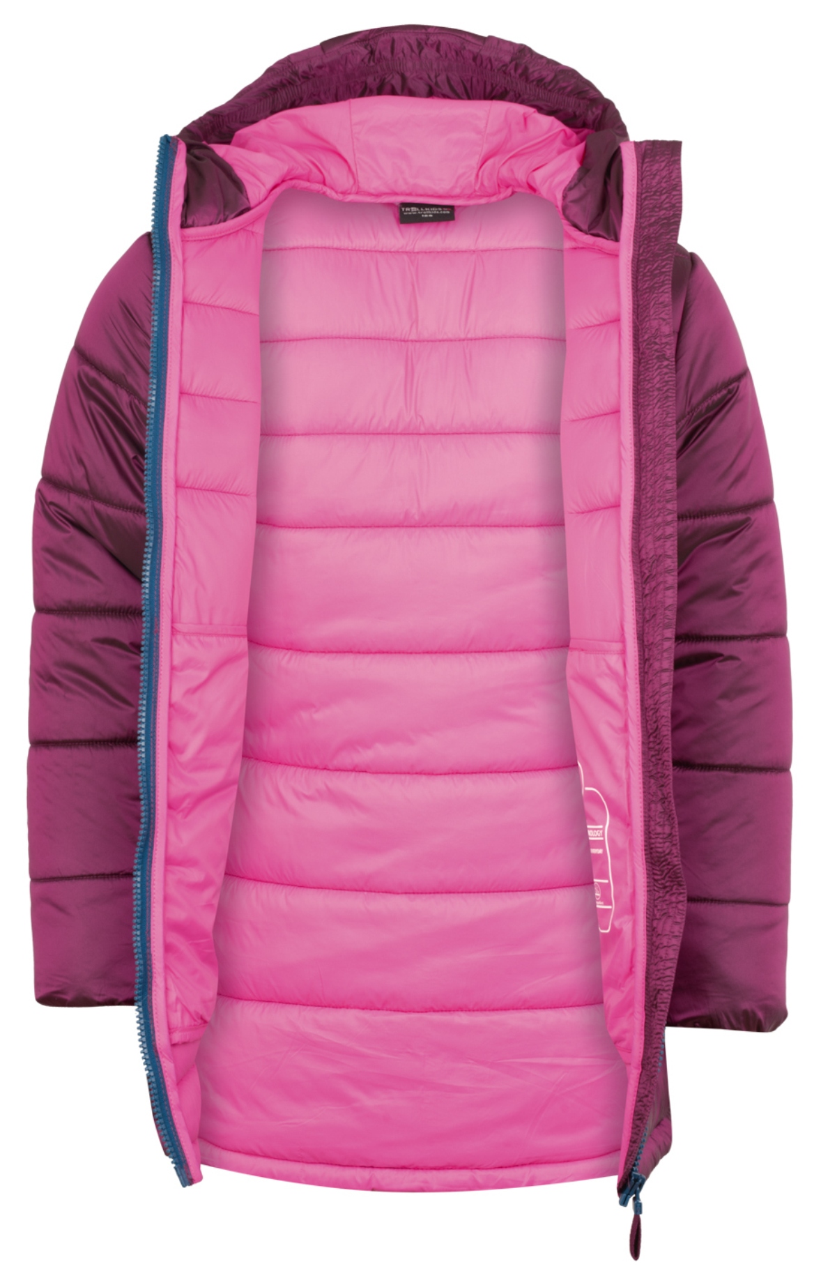 Trollkids Girls Trondheim Wintermantel bright berry/madeira blue/light magenta