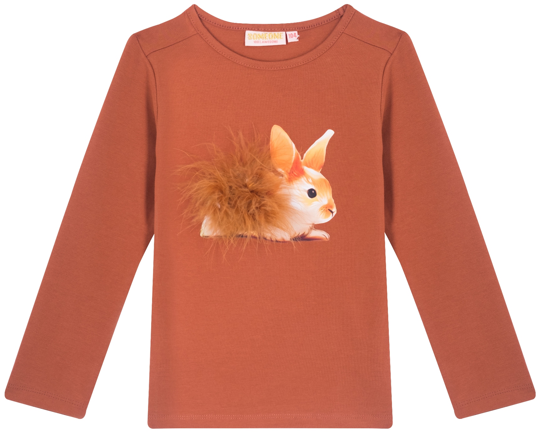 Someone Langarmshirt Hase Cognac