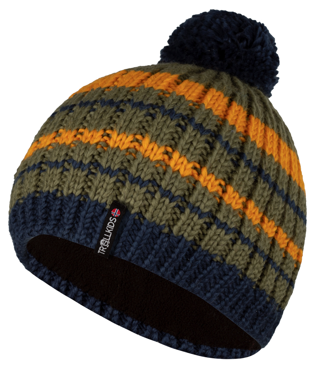 Trollkids Hafjell Bobble Cap moss/golden yellow/mystic blue