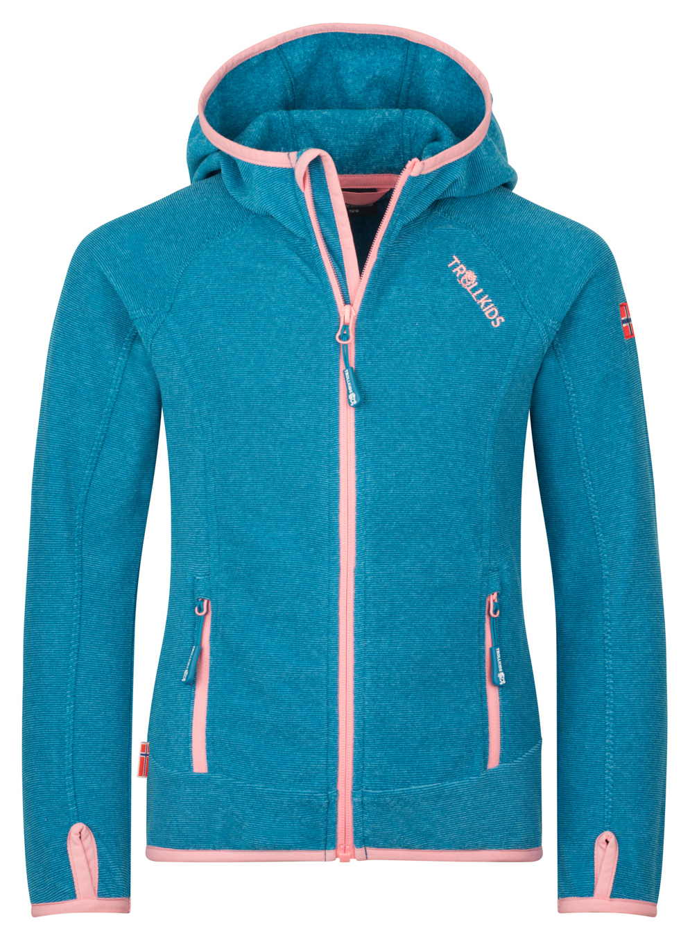 Trollkids Girl Sandefjord Fleecejacke harbour Blue/Peony Rose