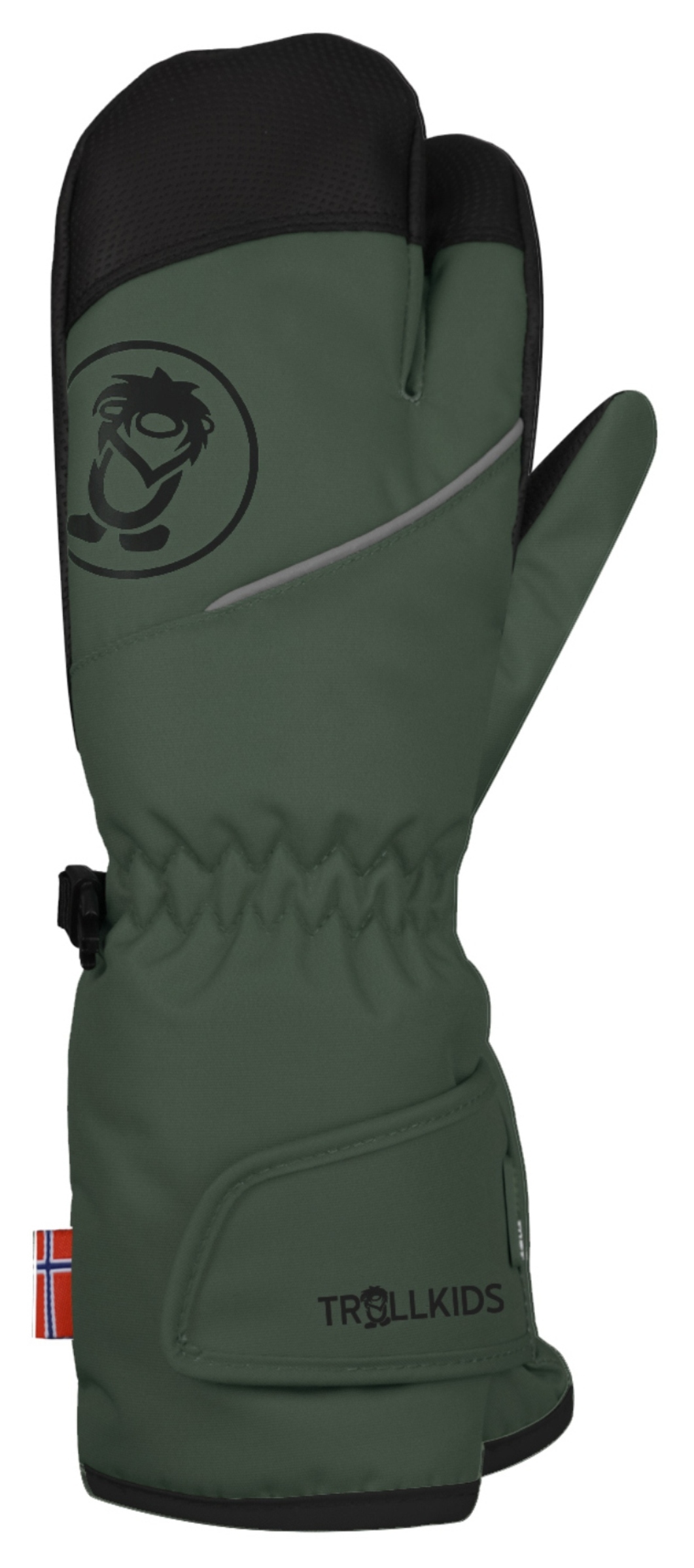 Trollkids 3 Finger Glove Troll ivy/black