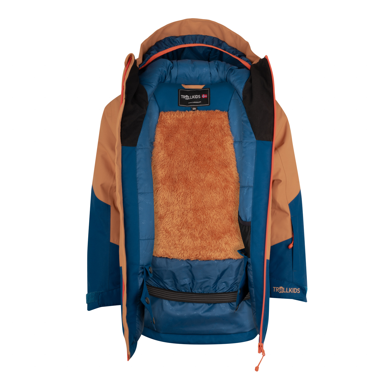 Trollkids Kongsberg Winterjacke almond/madeira blue/deep orange