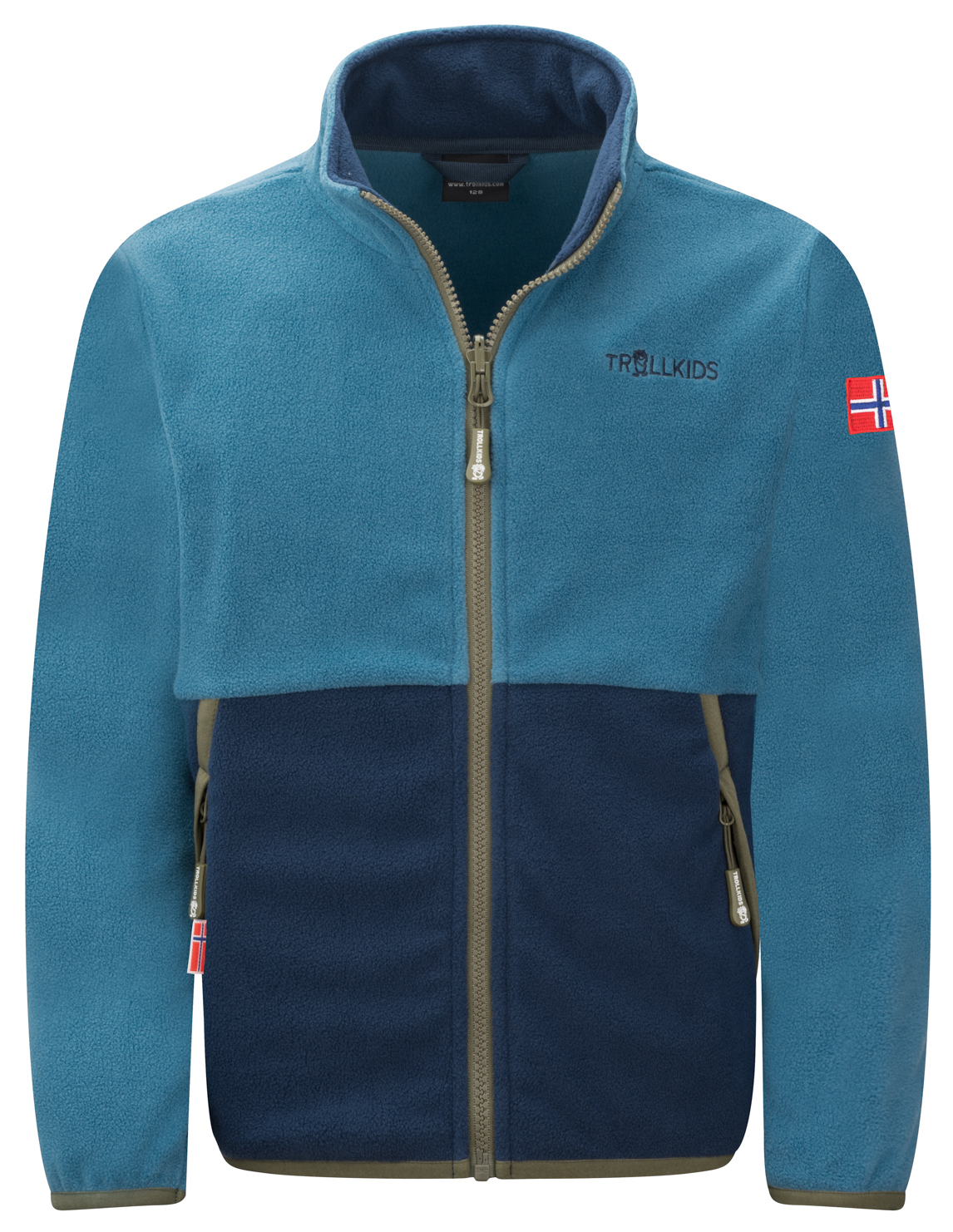 Trollkids Storfjord Fleecejacke dark marine/mystic blue/pine green