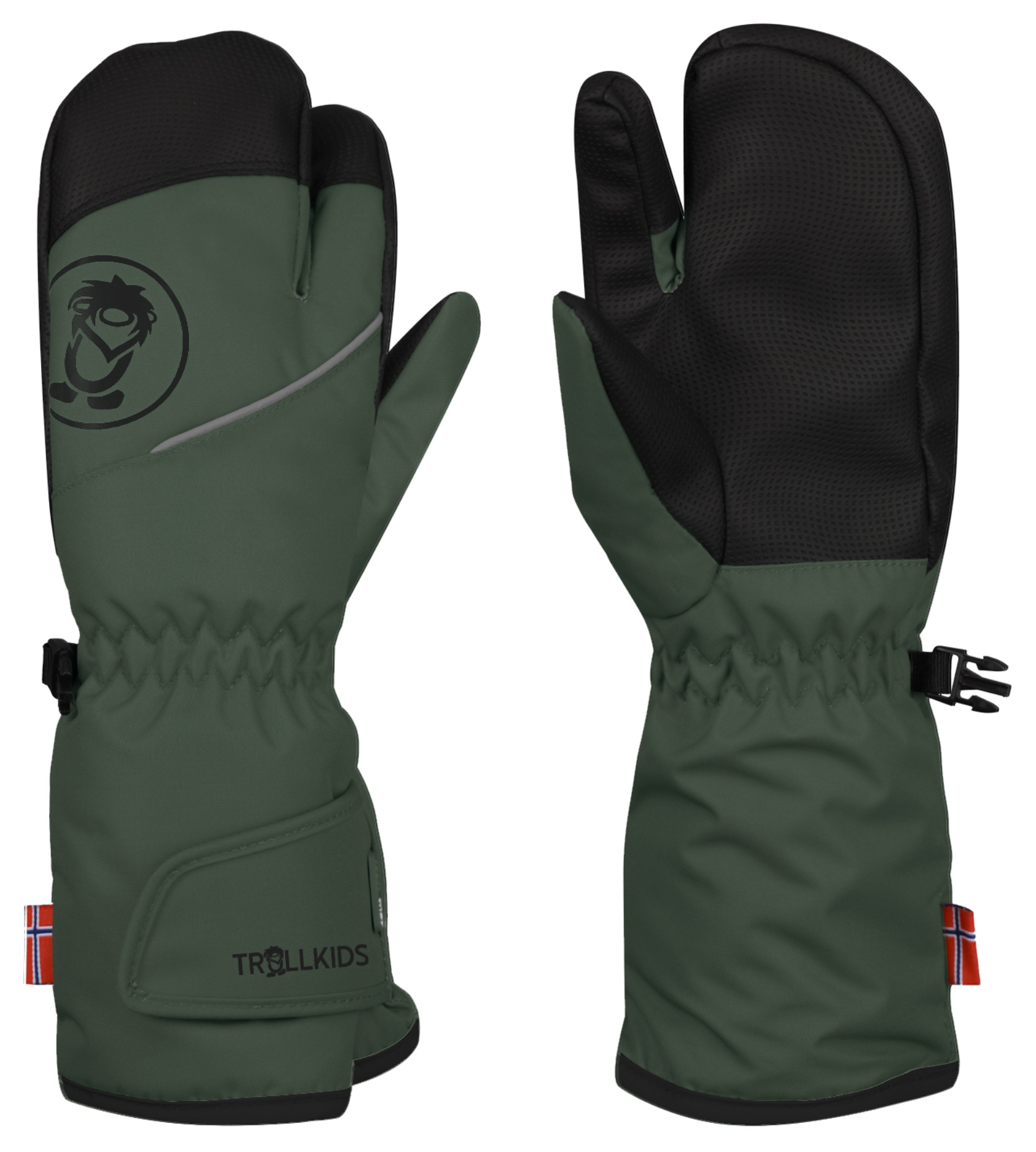 Trollkids 3 Finger Glove Troll ivy/black