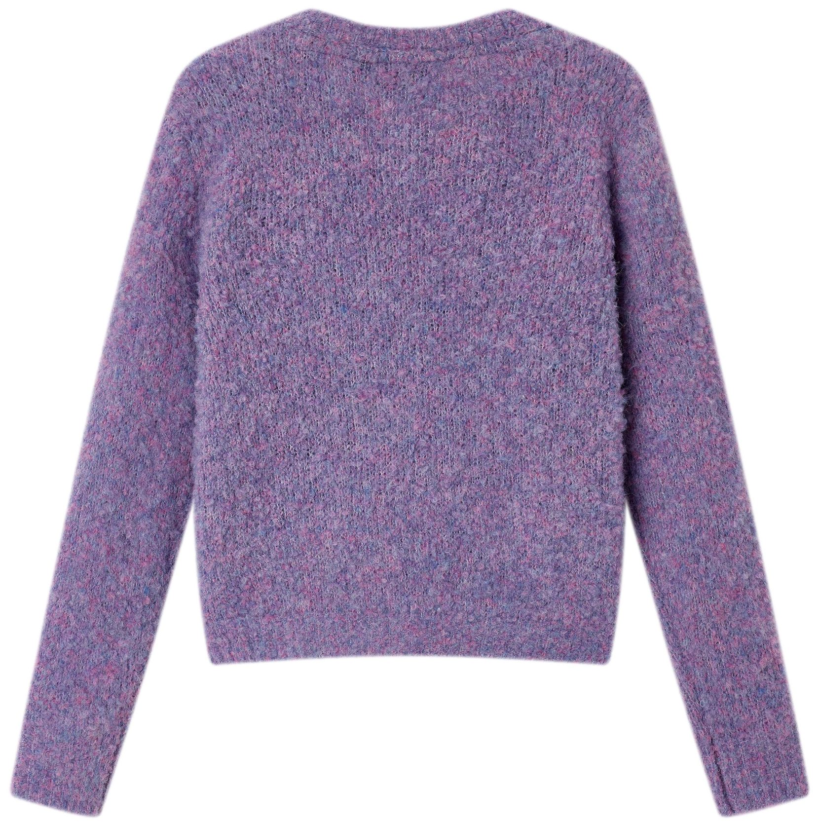 Someone Fleece Strick Pullover Medium Lila