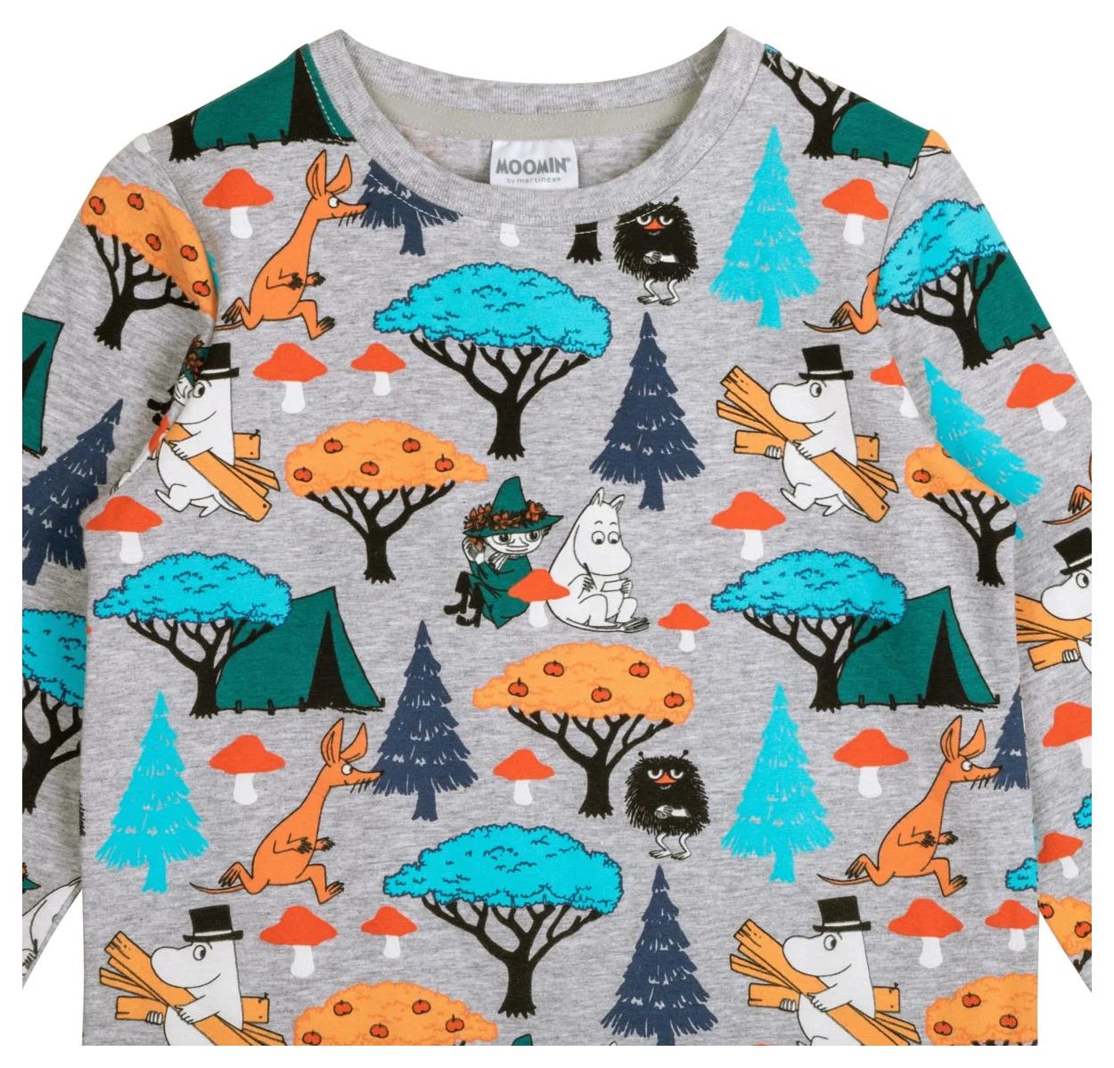 Martinex Langarmshirt Mushrooms grey