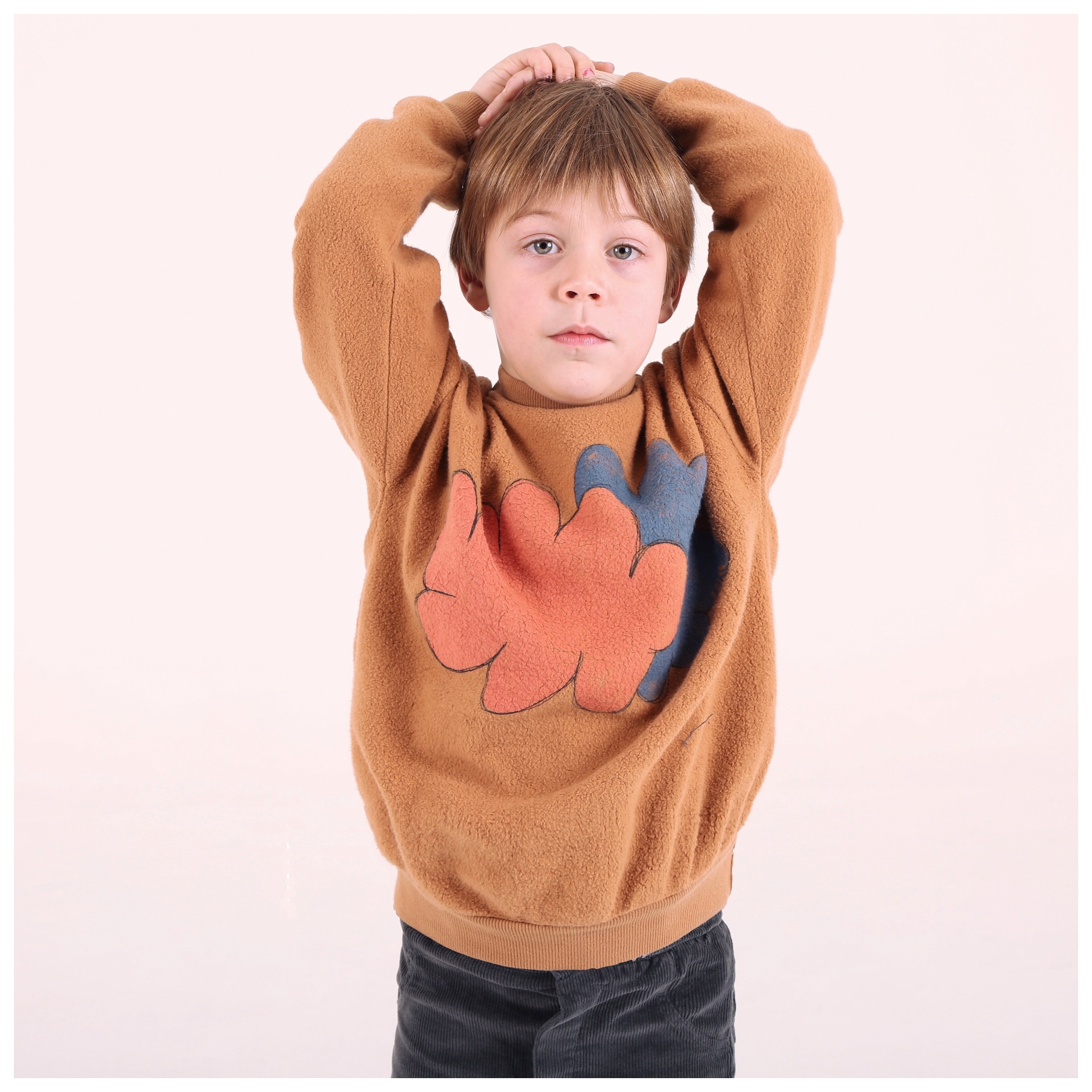 Lötiekids Sweatshirt Teddy CLOUDS brown