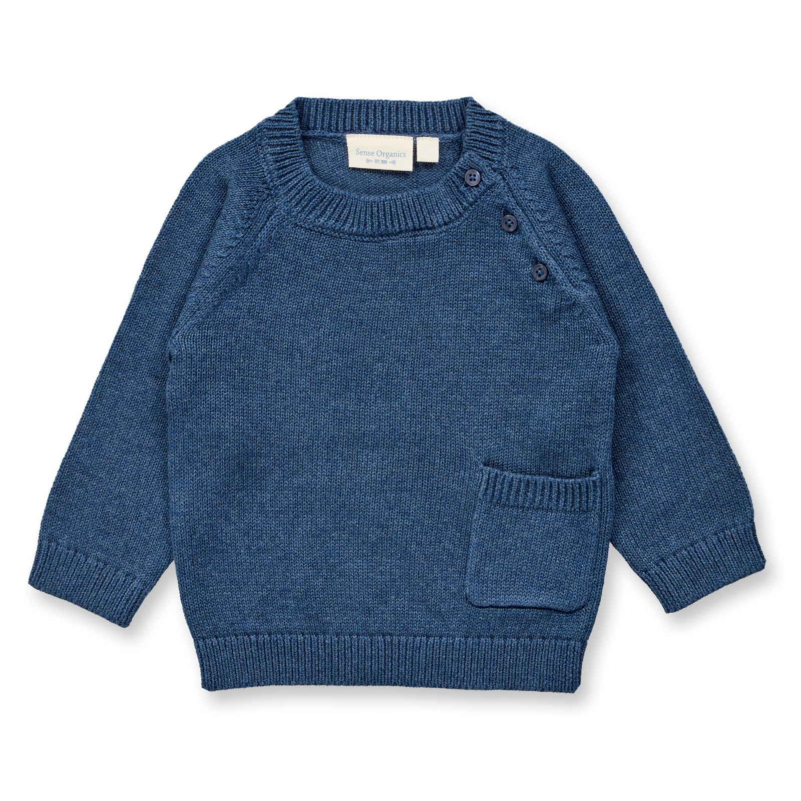 Sense Organic Baby Strickpulli Bear blue