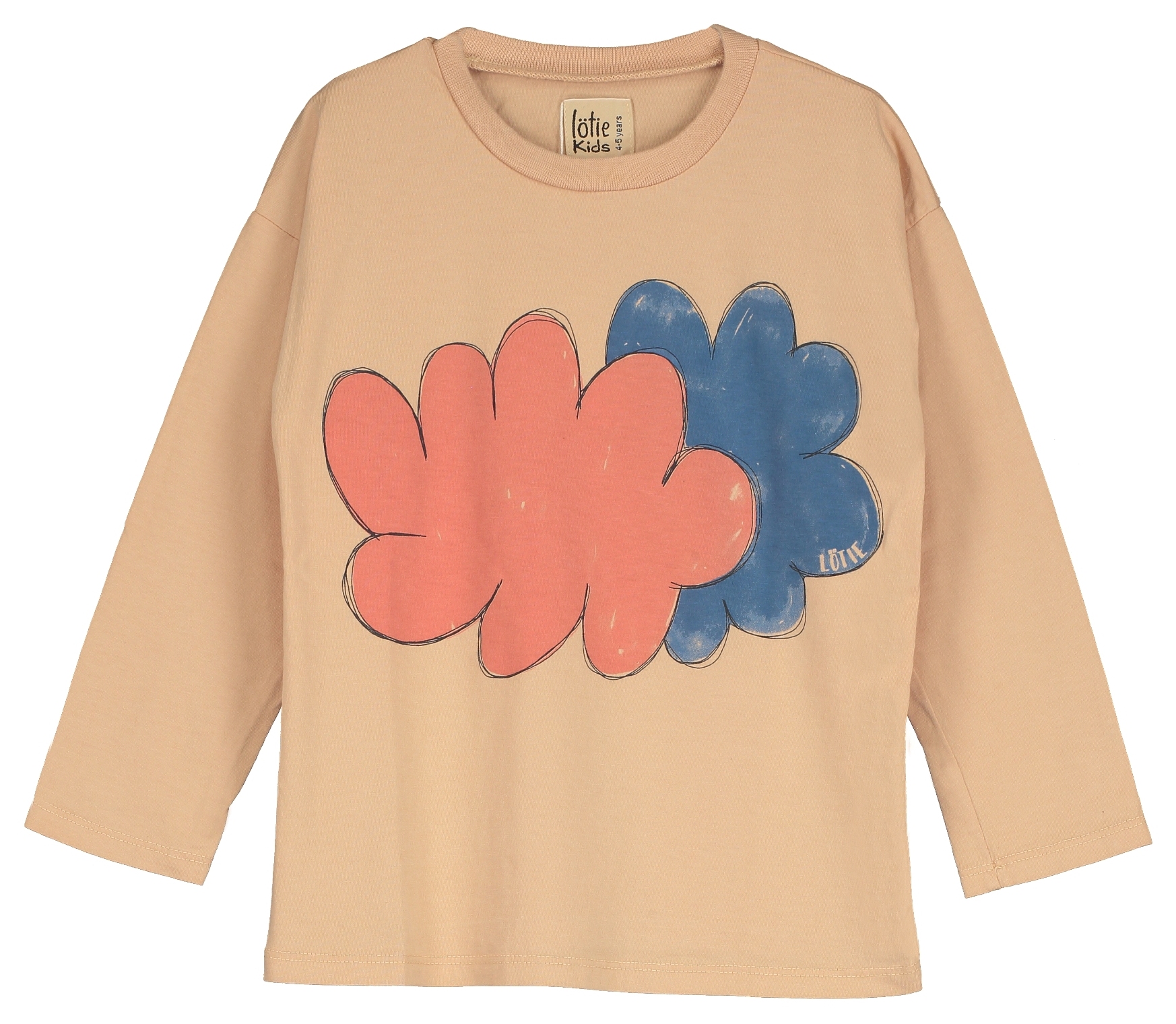 Lötiekids Langarmshirt CLOUDS ivory