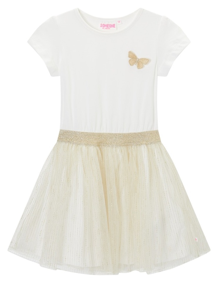 Someone Girl Kleid Butterfly Ecru