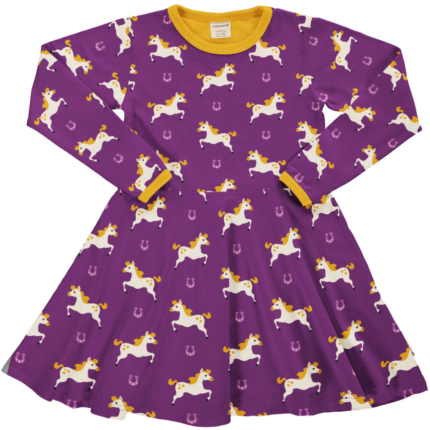 Maxomorra Girl Kleid Circle Langarm HORSE 