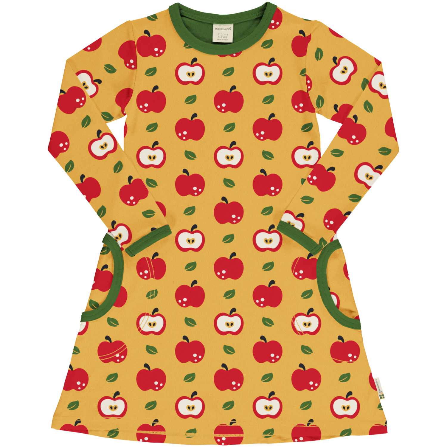 Maxomorra Girl Kleid Langarm APPLE 