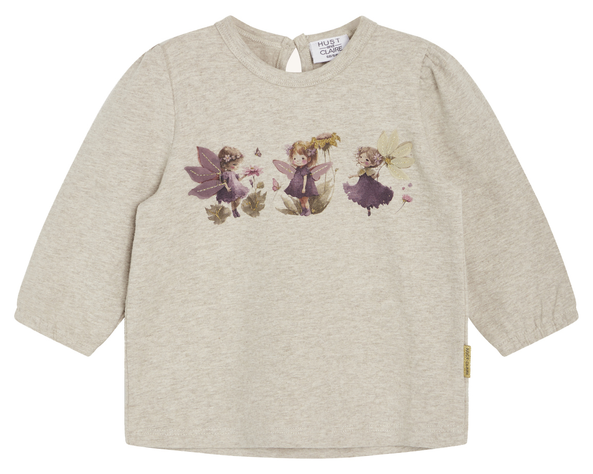 Hust & Claire Baby Langarmshirt Feen Beige Melange