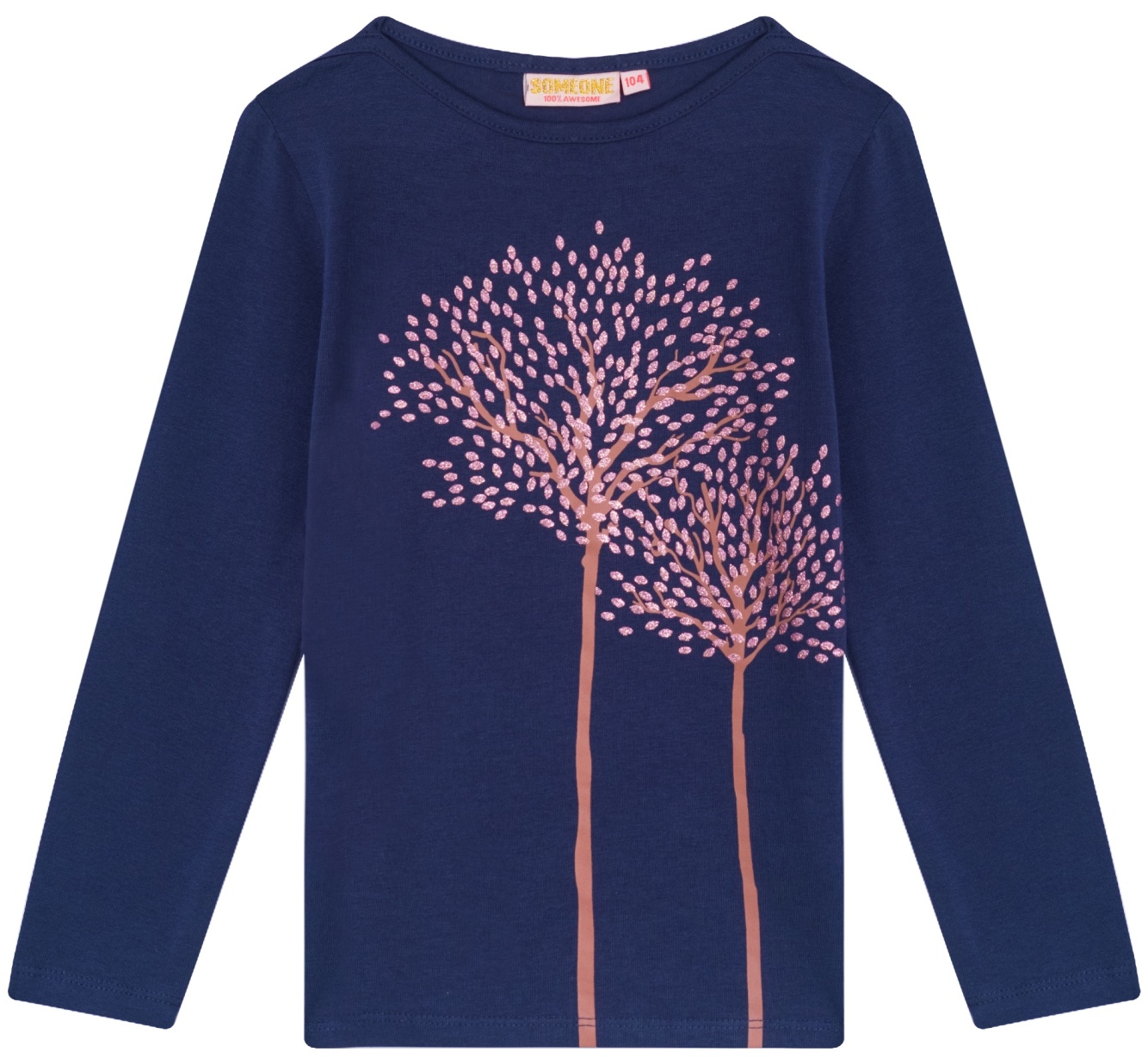 Someone Langarmshirt Baum Navy