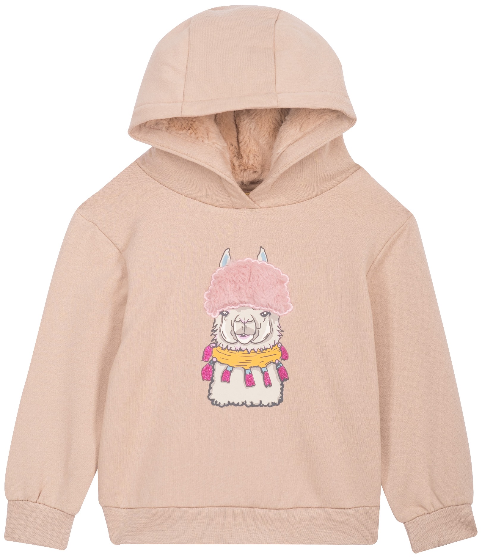 Someone Sweatshirt Kapuze Lama Beige