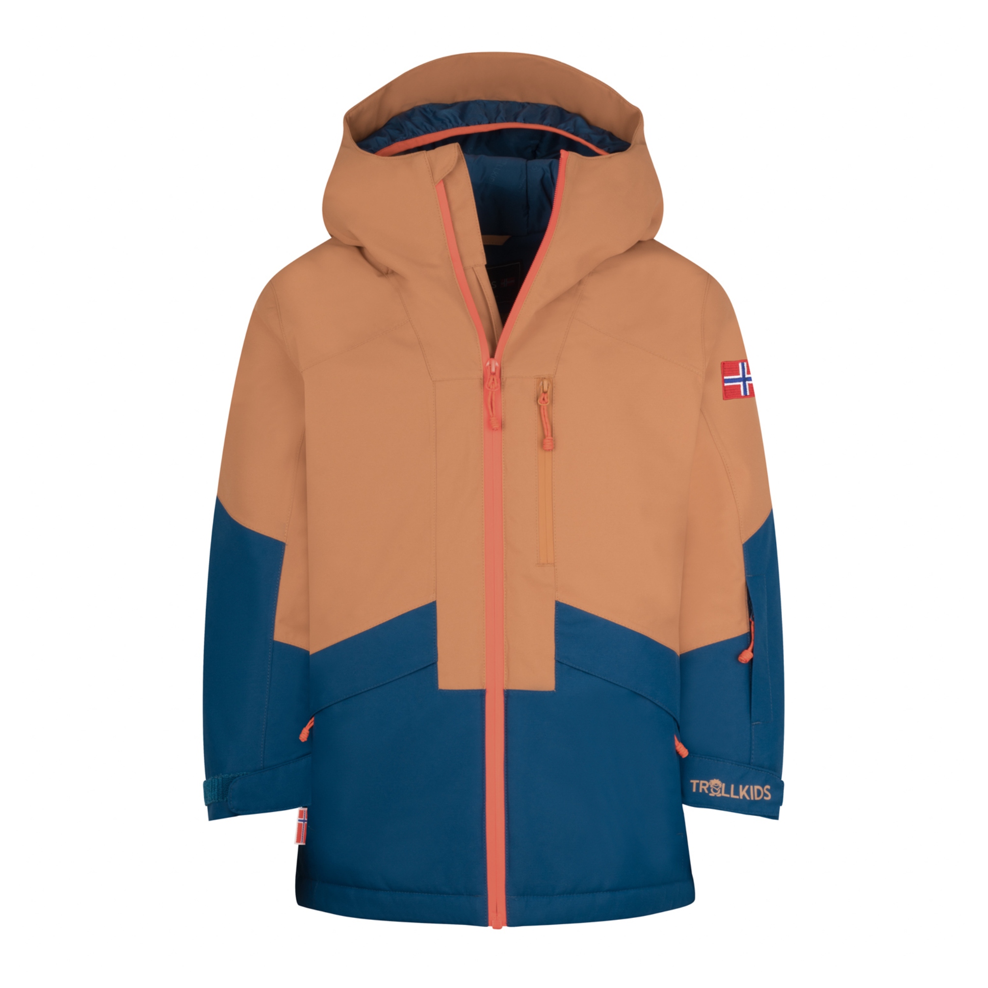 Trollkids Kongsberg Winterjacke almond/madeira blue/deep orange