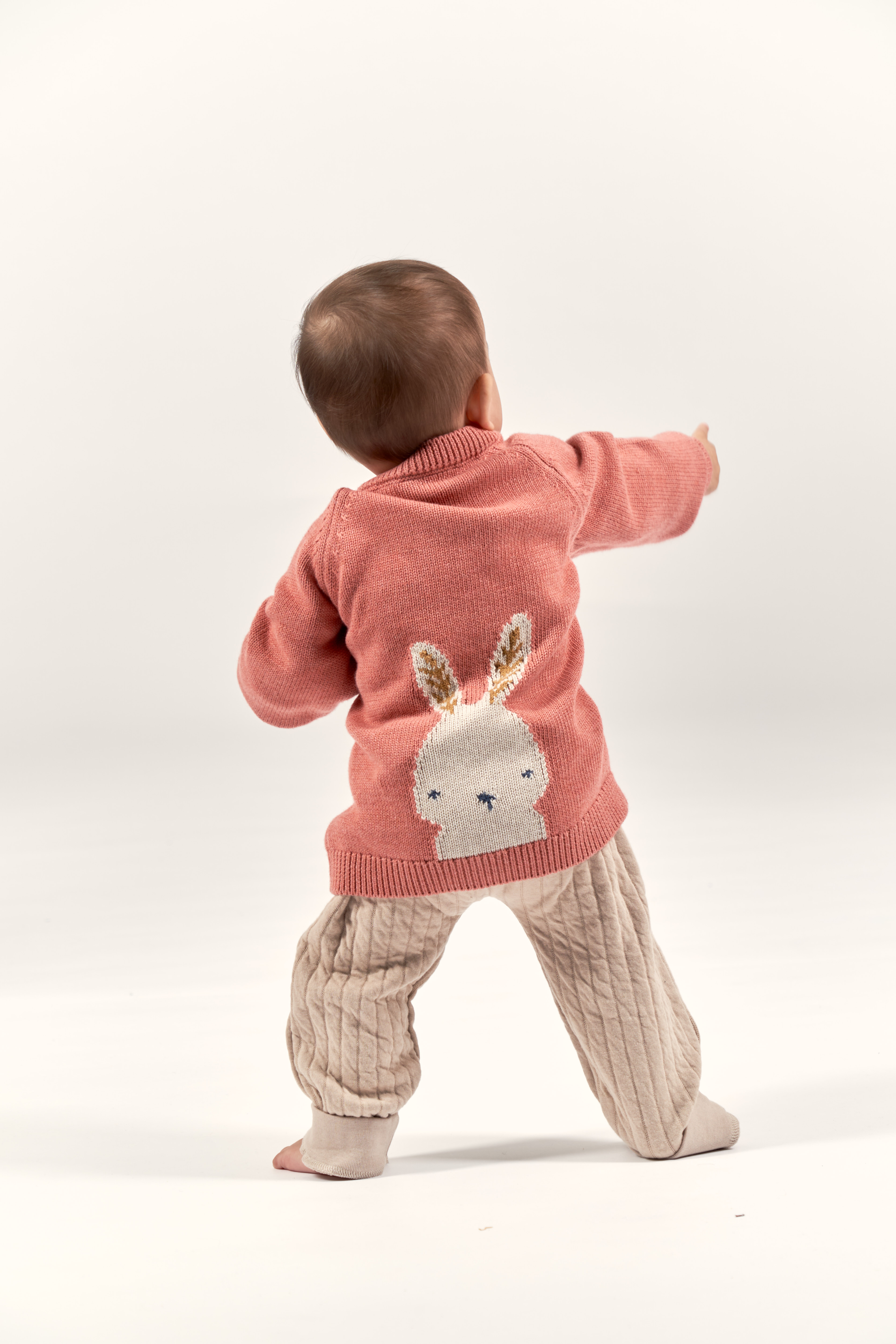 Sense Organic Baby Strickpulli Bunny pink